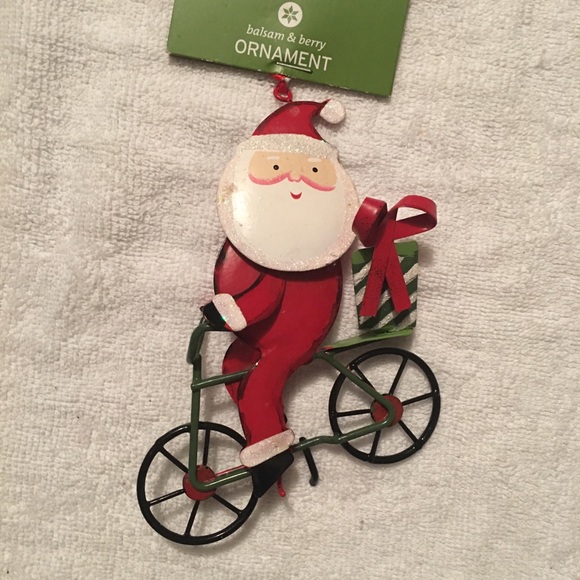 Holiday Nwt Santa Bicycle Ornament Poshmark